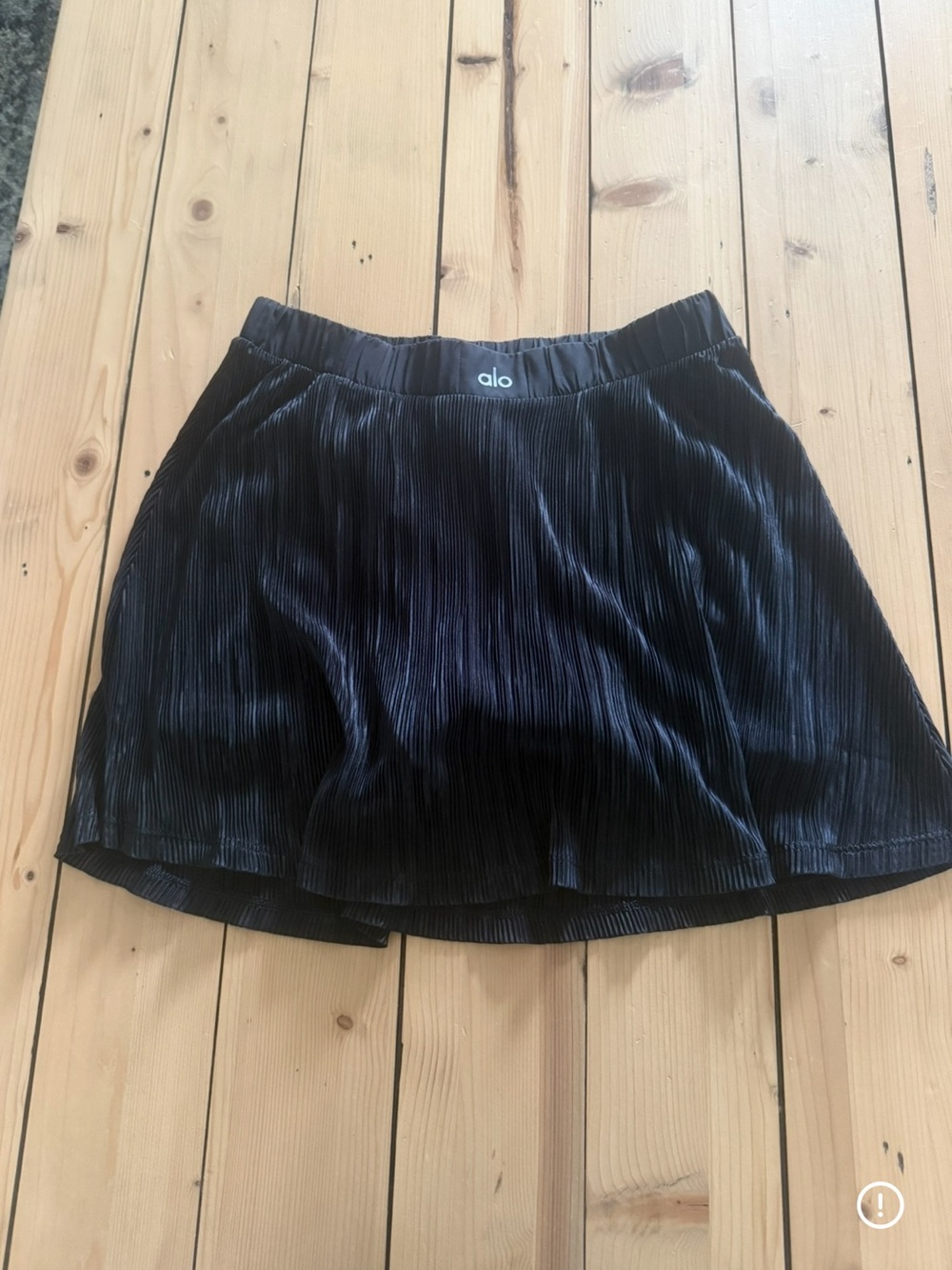 ALO Yoga Black Micro Plisse Skirt